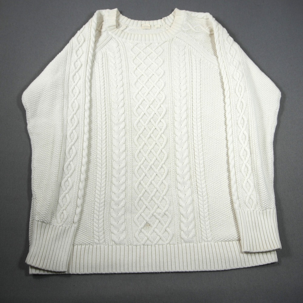 Gap Cable Knit Heavy Cotton XL Tall Women Sweater Chunky Fisherman Coastal